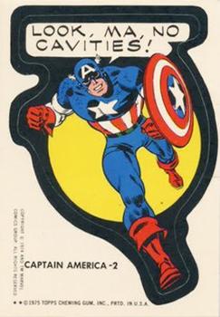 1975 Topps Comic Book Heroes Stickers #NNO Captain America-2 Front