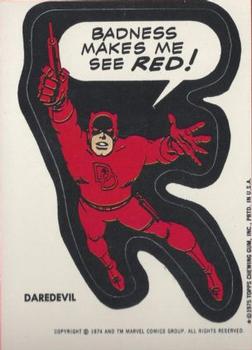 1975 Topps Comic Book Heroes Stickers #NNO Daredevil Front