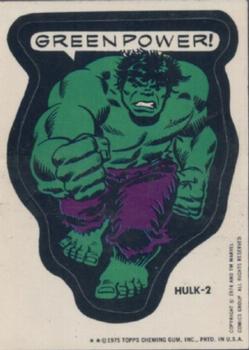 1975 Topps Comic Book Heroes Stickers #NNO Hulk-2 Front