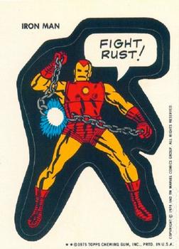 1975 Topps Comic Book Heroes Stickers #NNO Iron Man Front