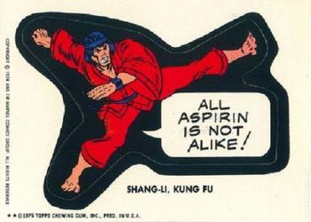 1975 Topps Comic Book Heroes Stickers #NNO Shang-Li, Kung Fu Front