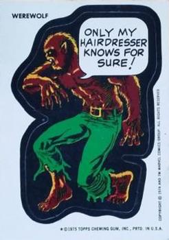 1975 Topps Comic Book Heroes Stickers #NNO Werewolf Front