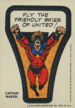 1975 Topps Comic Book Heroes Stickers #NNO Captain Marvel Front