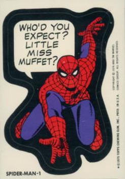 1975 Topps Comic Book Heroes Stickers #NNO Spider-Man-1 Front