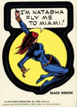 1975 Topps Comic Book Heroes Stickers #NNO Black Widow Front