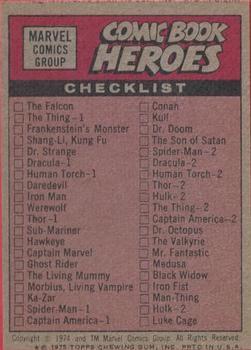 1975 Topps Comic Book Heroes Stickers - Fantastic Four Puzzle / Checklists #NNO Fantastic Four (Middle Left) Back