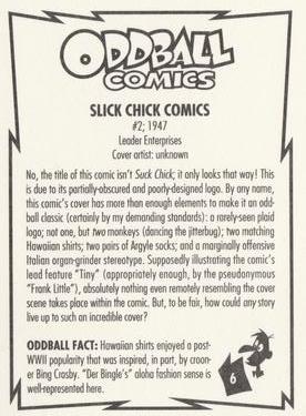 1993 Kitchen Sink Press Oddball Comics #6 Slick Chick Comics Back