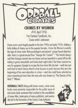 1993 Kitchen Sink Press Oddball Comics #27 Crimes by Women Back