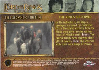 2004 Topps Chrome The Lord of the Rings Trilogy #1 The Rings Bestowed Back