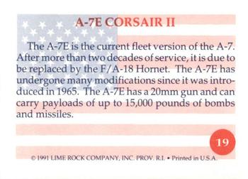 1991 Lime Rock Heroes of the Persian Gulf #19 A-7E Corsair II Back