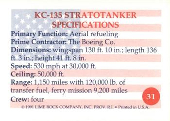 1991 Lime Rock Heroes of the Persian Gulf #31 KC-135 Stratotanker Back