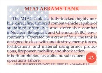 1991 Lime Rock Heroes of the Persian Gulf #43 M1A1 Abrams Tank Back