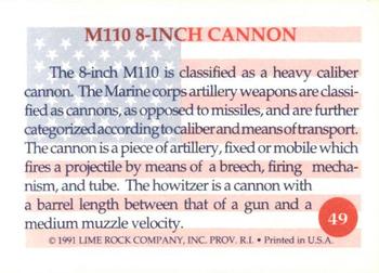 1991 Lime Rock Heroes of the Persian Gulf #49 M110 8-Inch Cannon Back