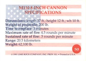 1991 Lime Rock Heroes of the Persian Gulf #50 M110 8-Inch Cannon Back
