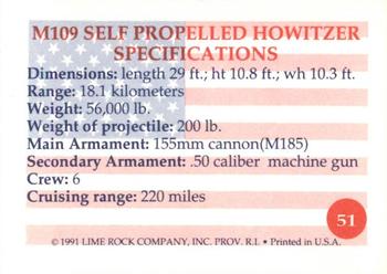 1991 Lime Rock Heroes of the Persian Gulf #51 M109 Self Propelled Howitzer Back
