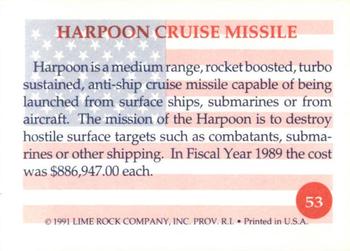 1991 Lime Rock Heroes of the Persian Gulf #53 Harpoon Cruise Missile Back