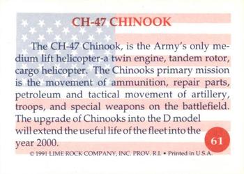 1991 Lime Rock Heroes of the Persian Gulf #61 CH-47 Chinook Back