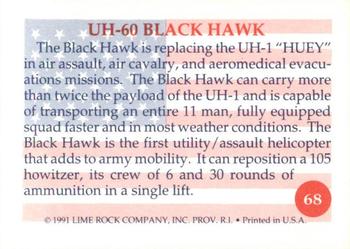 1991 Lime Rock Heroes of the Persian Gulf #68 UH-60 Black Hawk Back