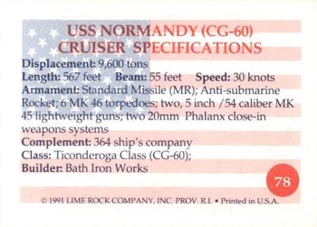 1991 Lime Rock Heroes of the Persian Gulf #78 USS Normandy (CG-60) Back