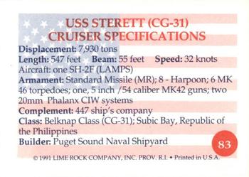 1991 Lime Rock Heroes of the Persian Gulf #83 USS Sterett (CG-31) Back