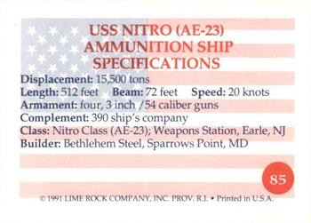 1991 Lime Rock Heroes of the Persian Gulf #85 USS Nitro (AE-23) Back
