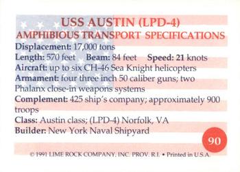 1991 Lime Rock Heroes of the Persian Gulf #90 USS Austin (LPD-4) Back