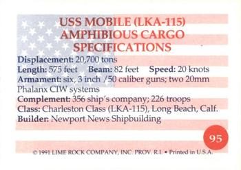 1991 Lime Rock Heroes of the Persian Gulf #95 USS Mobile (LKA-115) Back