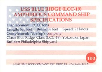 1991 Lime Rock Heroes of the Persian Gulf #100 USS Blue Ridge (LCC-19)  Back