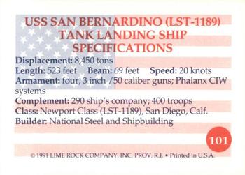 1991 Lime Rock Heroes of the Persian Gulf #101 USS San Bernardino (LST-1189) Back