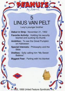 1991 Tuff Stuff Peanuts Preview #5 Linus Van Pelt Back