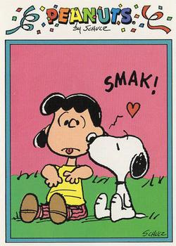 1991 Tuff Stuff Peanuts Preview #25 Snoopy Kissing Lucy Front