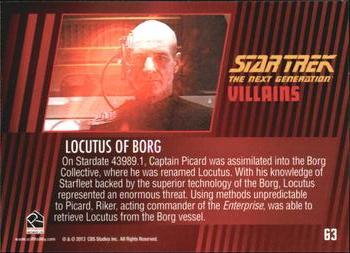 2013 Rittenhouse Star Trek The Next Generation Heroes & Villains #63 Locutus of Borg Back