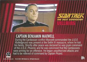 2013 Rittenhouse Star Trek The Next Generation Heroes & Villains #84 Captain Benjamin Maxwell Back