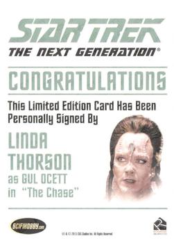 2013 Rittenhouse Star Trek The Next Generation Heroes & Villains - Autographs #NNO Linda Thorson / Gul Ocett Back