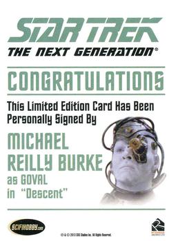2013 Rittenhouse Star Trek The Next Generation Heroes & Villains - Autographs #NNO Michael Reilly Burke / Goval Back
