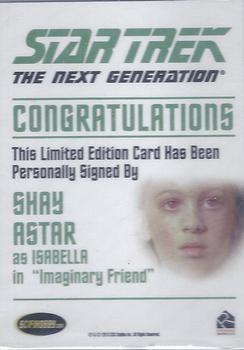 2013 Rittenhouse Star Trek The Next Generation Heroes & Villains - Autographs #NNO Shay Astar / Isabella Back