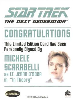 2013 Rittenhouse Star Trek The Next Generation Heroes & Villains - Autographs #NNO Michele Scarabelli / Lt. Jenna D'Sora Back