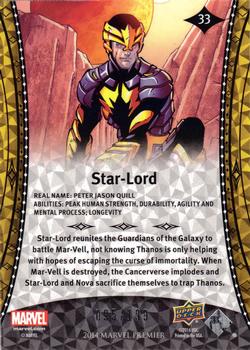 2014 Upper Deck Marvel Premier - Gold Spectrum #33 Star-Lord Back