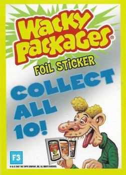 2007 Topps Wacky Packages All-New Series 6 - Foil Stickers #F3 Smoocher's Sticky Jam Back
