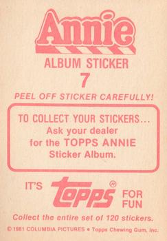 1982 Topps Annie Stickers #7 Daddy Warbucks - Sticker 7 Back