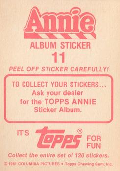 1982 Topps Annie Stickers #11 FDR - Sticker 11 Back