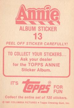 1982 Topps Annie Stickers #13 The Orphans - Sticker 13 Back