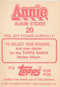 1982 Topps Annie Stickers #20 Annie Album Sticker 20 Back