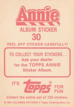 1982 Topps Annie Stickers #30 Annie Album Sticker 30 Back