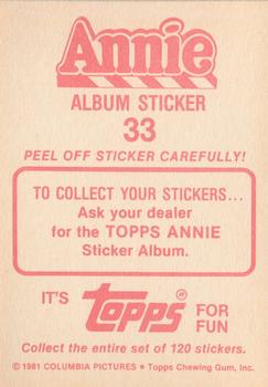 1982 Topps Annie Stickers #33 Annie Album Sticker 33 Back