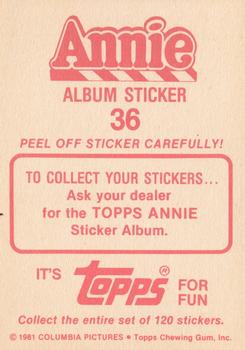 1982 Topps Annie Stickers #36 Annie Album Sticker 36 Back