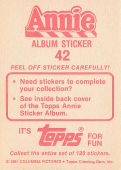 1982 Topps Annie Stickers #42 Annie Album Sticker 42 Back