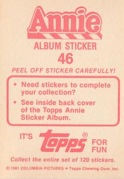 1982 Topps Annie Stickers #46 Annie Album Sticker 46 Back