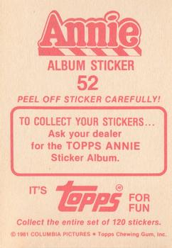 1982 Topps Annie Stickers #52 Rooster/Lily, bottom Sticker 52 Back