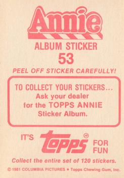 1982 Topps Annie Stickers #53 Annie Album Sticker 53 Back